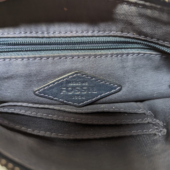 Fossil Navy Leather Crossbody Bag - Picture 5 of 8